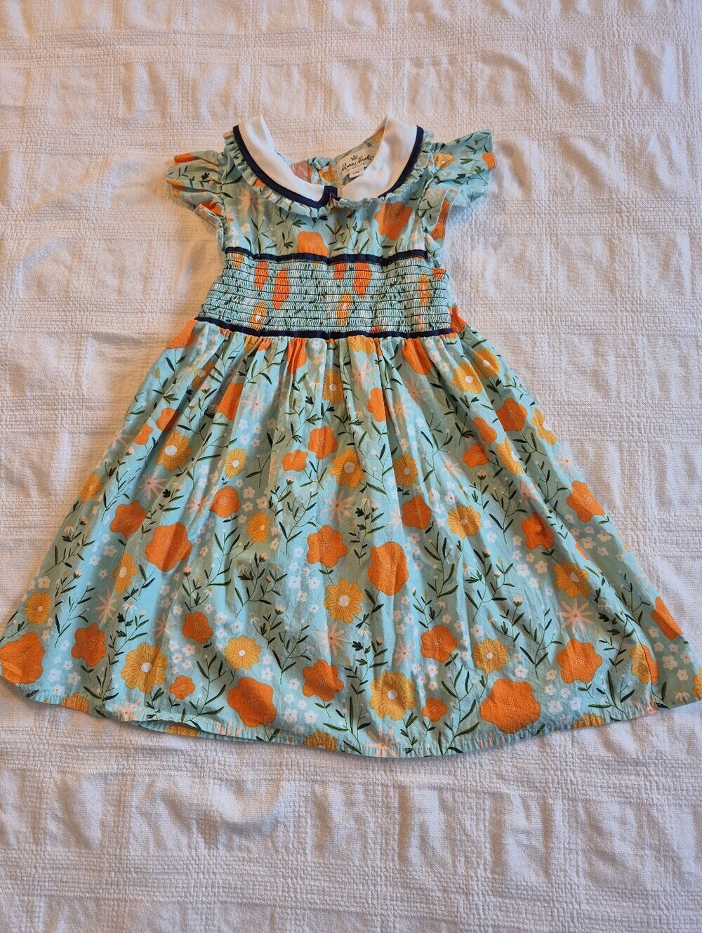 Marie Nicole girls XXL or 6 years floral short sleeve dress VGUC